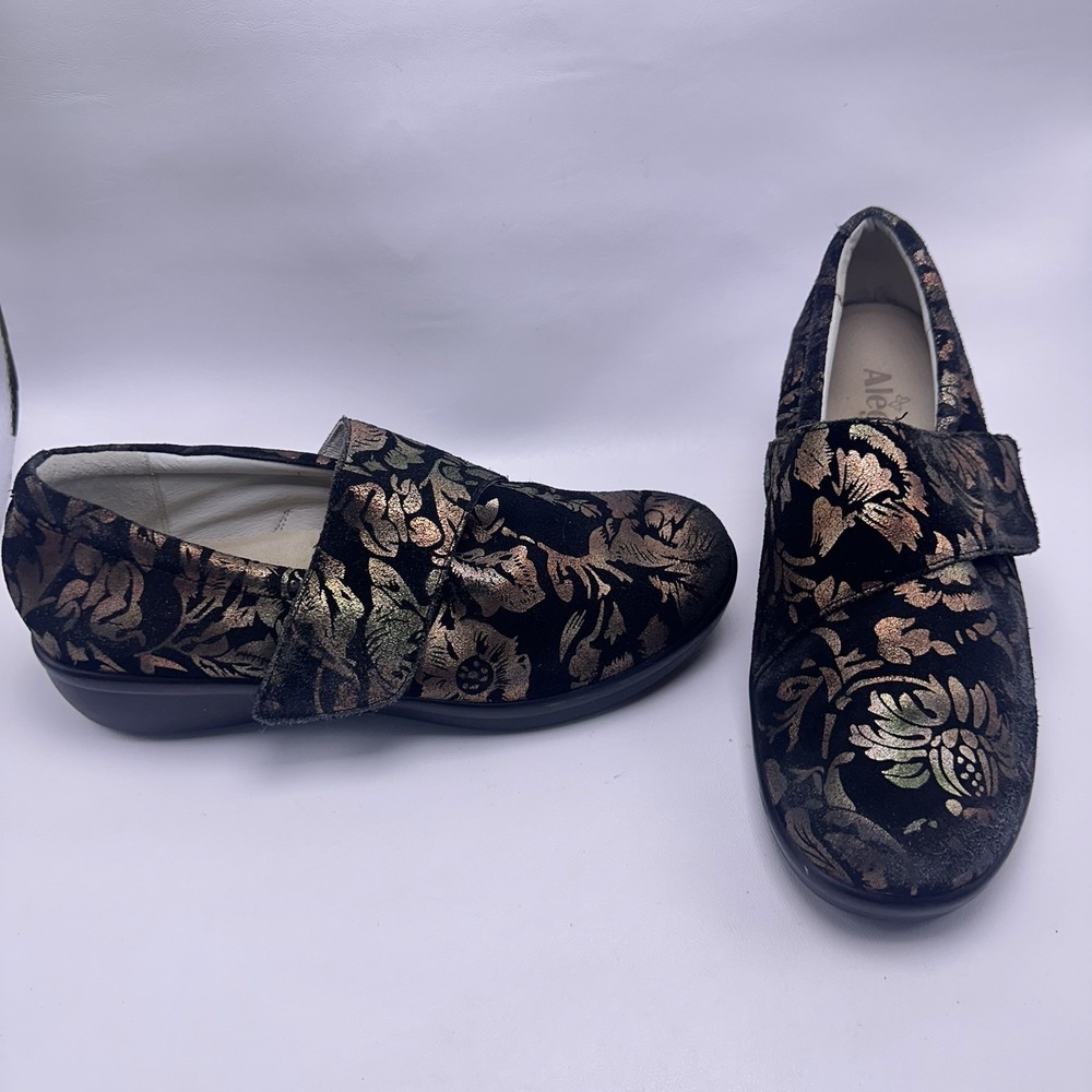 Alegria Lauryn Regal Copper Floral Clog Shoe 41 US 10.5 11 LAU-557 Hook Loop